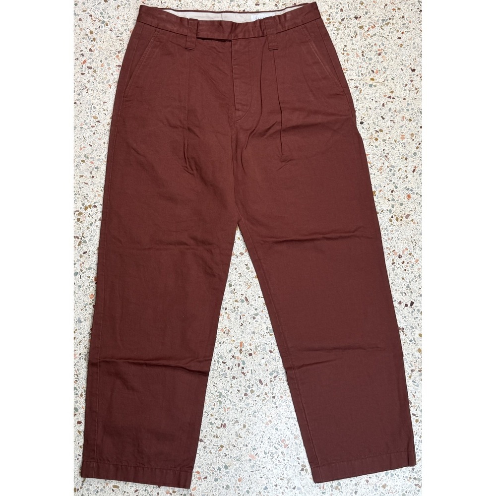 Lemaire Men's Double Side Buckle Deep Red Slash Pocket Chino Pants‎ Size 50